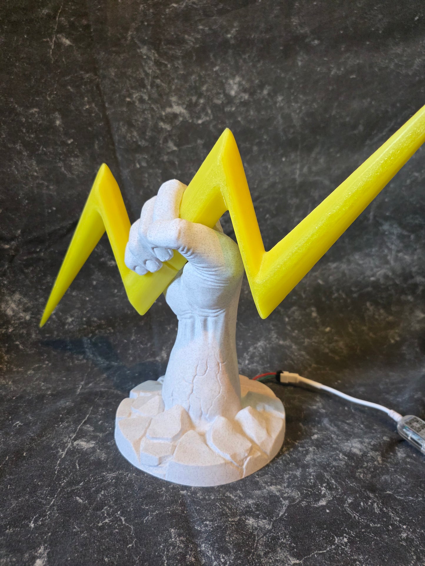 Thunder's Grasp - Illuminated Lightning Sculpture