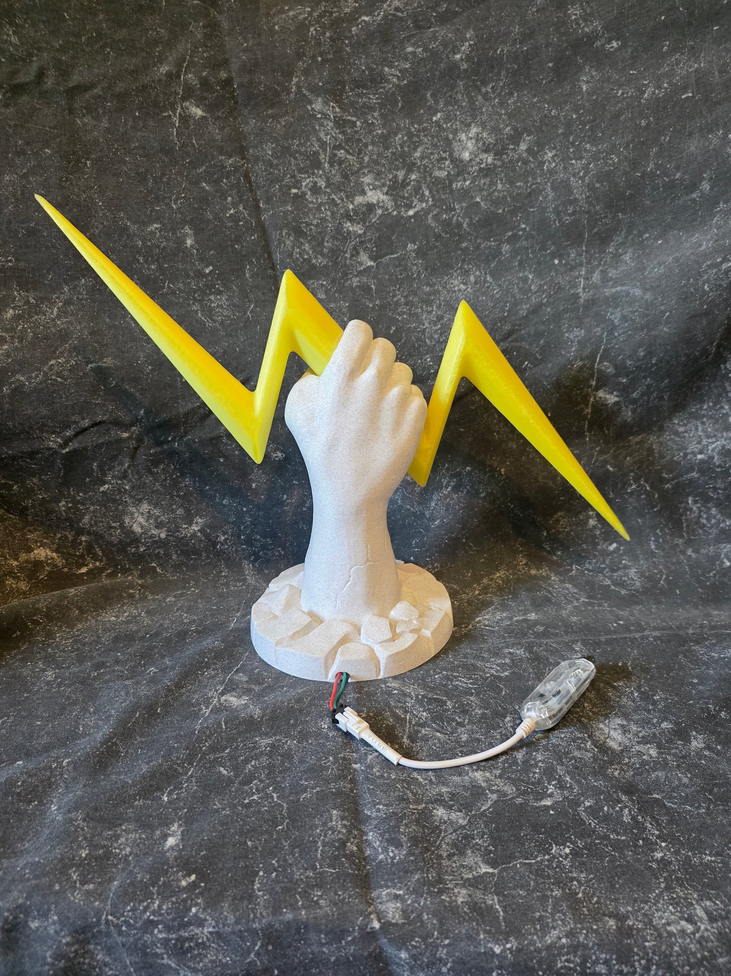 Thunder's Grasp - Illuminated Lightning Sculpture