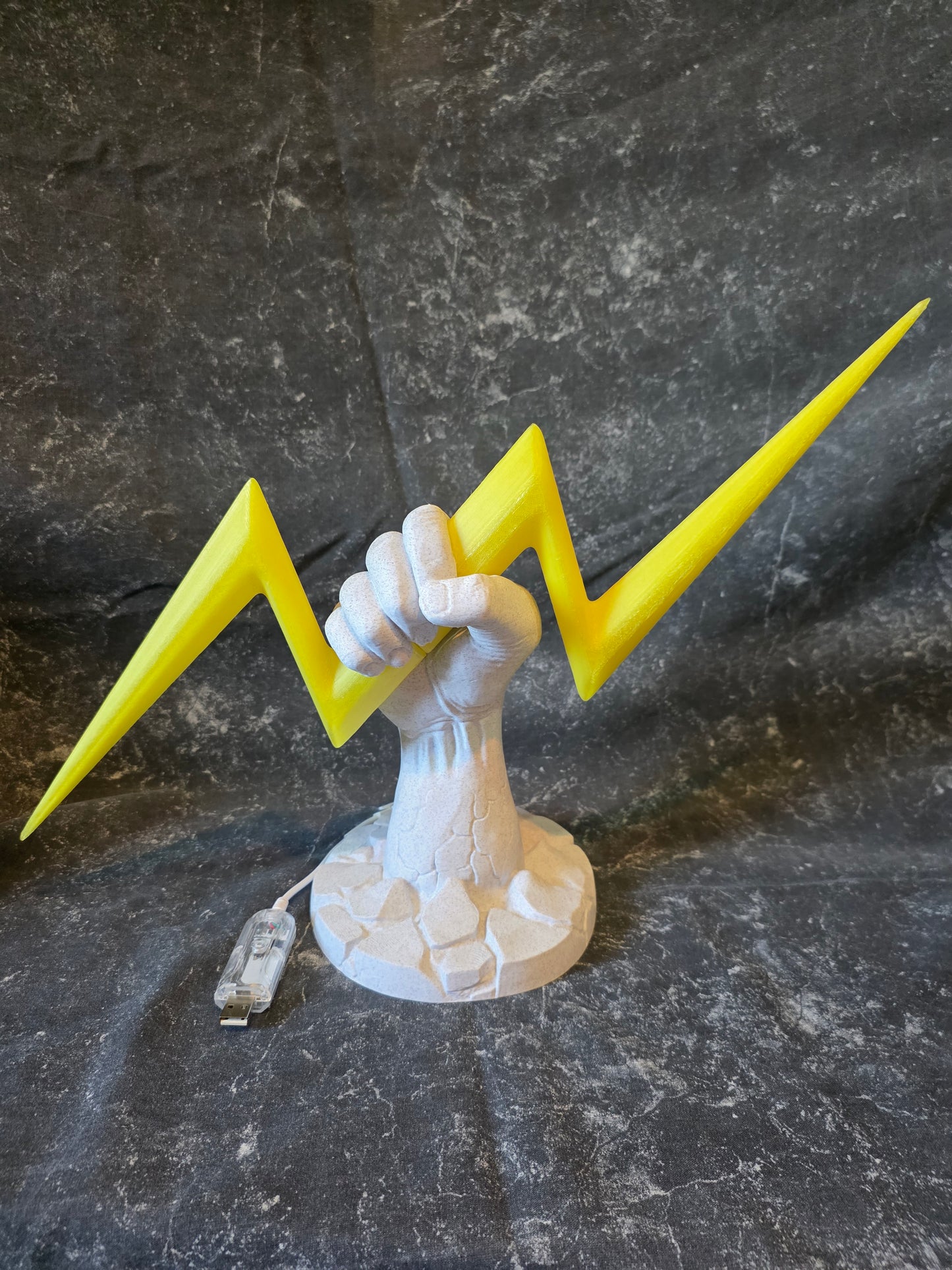 Thunder's Grasp - Illuminated Lightning Sculpture